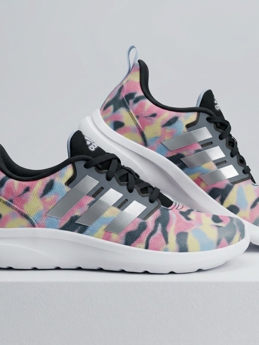 adidas Women's Pink, Yellow & Blue Patterned Athletic Sneakers